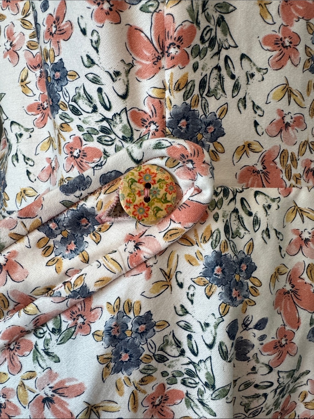 Vintage Floral Cotton Back Wrap Midi Dress - Picture 4 of 16